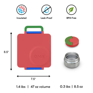 OmieBox Thermoisolierte rote Bento-Lunchbox