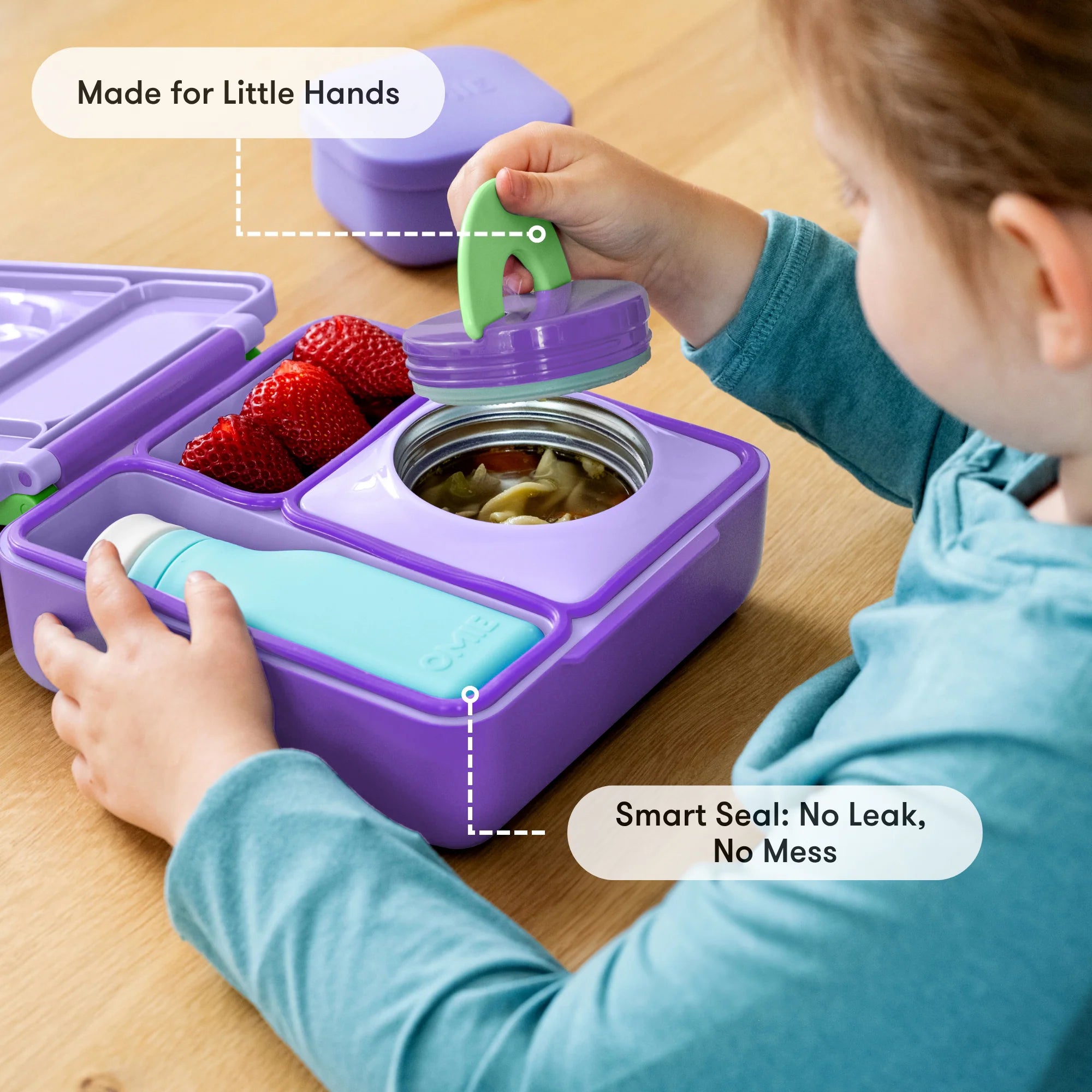 Omiebox - Isolierte Bento-Lunchbox in Lila