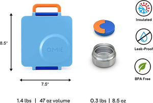 OmieBox - Isolierte blaue Bento-Lunchbox
