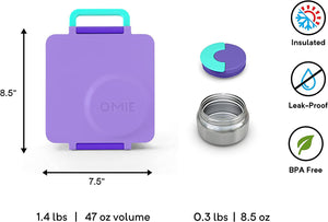 OmieBox Thermoisolierte lila Bento-Lunchbox