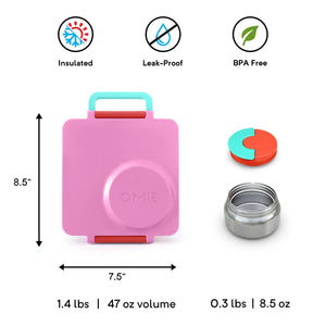 OmieBox - Isolierte Bento-Lunchbox, Pink
