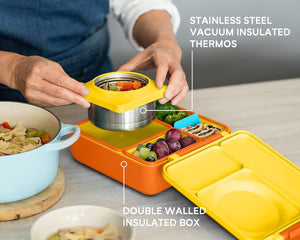 OmieBox Thermoisolierte gelbe Bento-Lunchbox