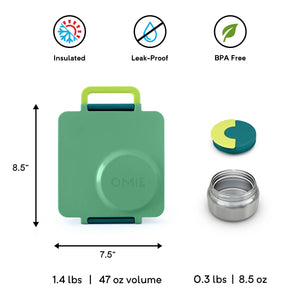 OmieBox - Isolierte Bento-Lunchbox, grün