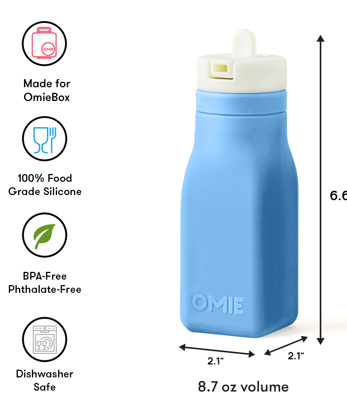 Omiebox - OmieBottle BPAsız Silikon Suluk Mavi