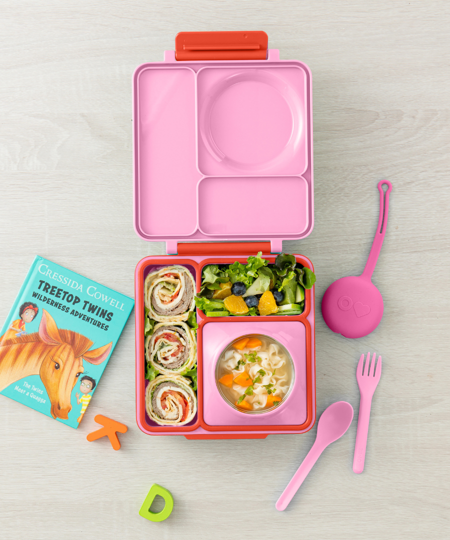 Omiebox - OmiePod Ballon Rosa Silikon Gabel und Löffel Set