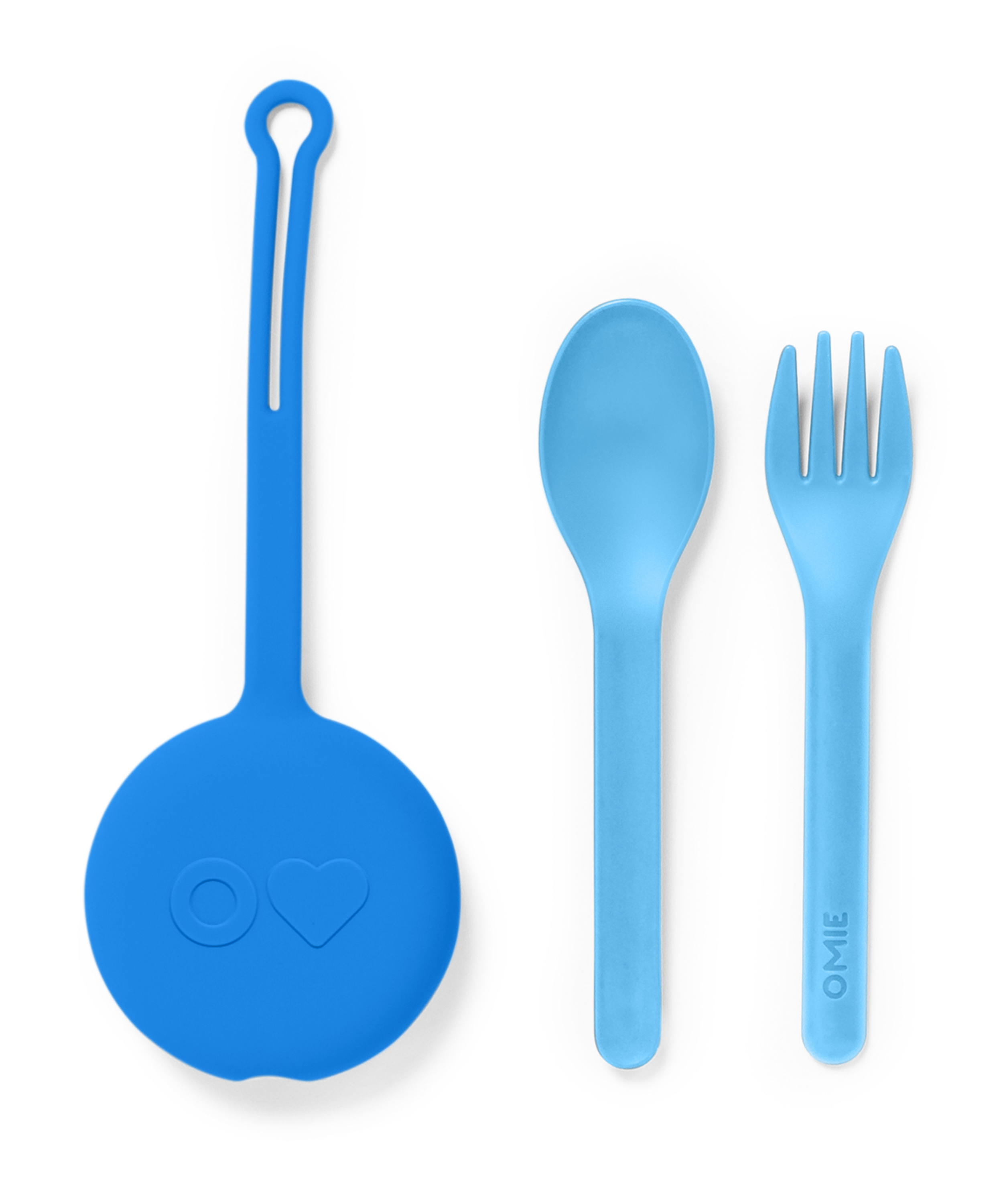 Omiebox - OmiePod Capri Blaues Silikon Gabel- und Löffelset