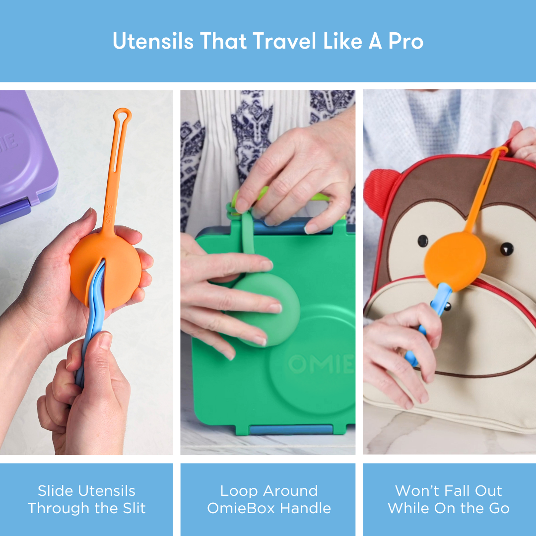 Omiebox - OmiePod Capri Blaues Silikon Gabel- und Löffelset