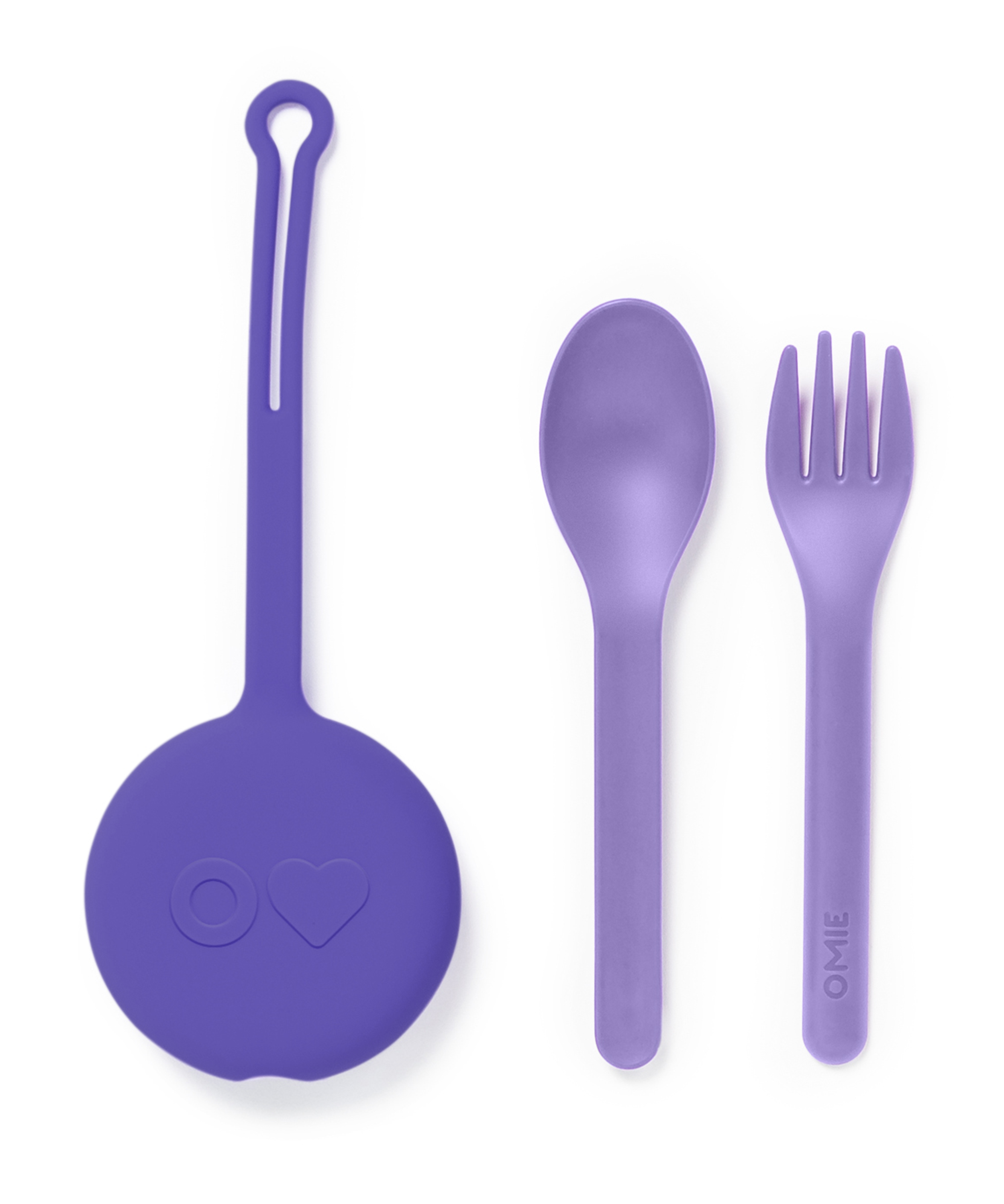Omiebox - OmiePod Lila Silikon Gabel und Löffel Set