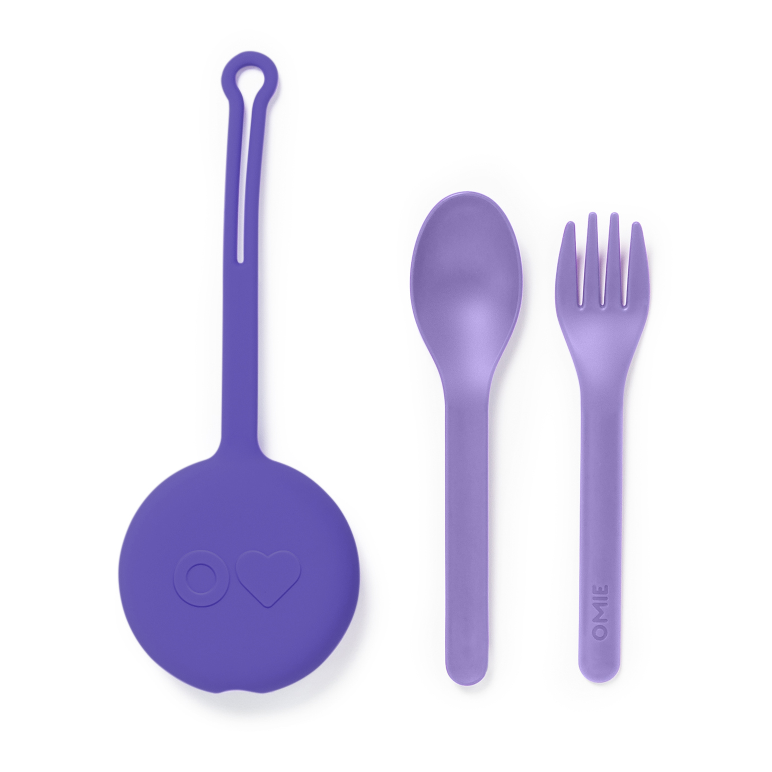 Omiebox - OmiePod Lila Silikon Gabel und Löffel Set