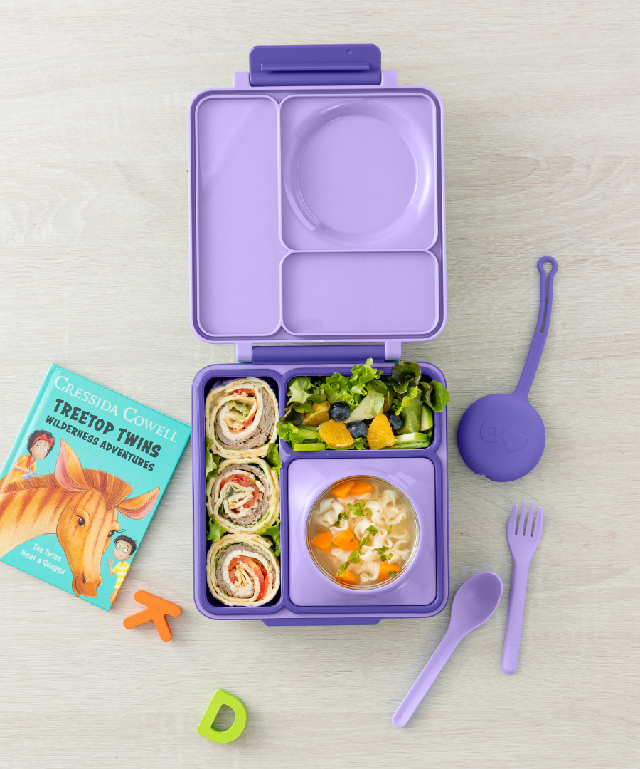 Omiebox - OmiePod Lila Silikon Gabel und Löffel Set