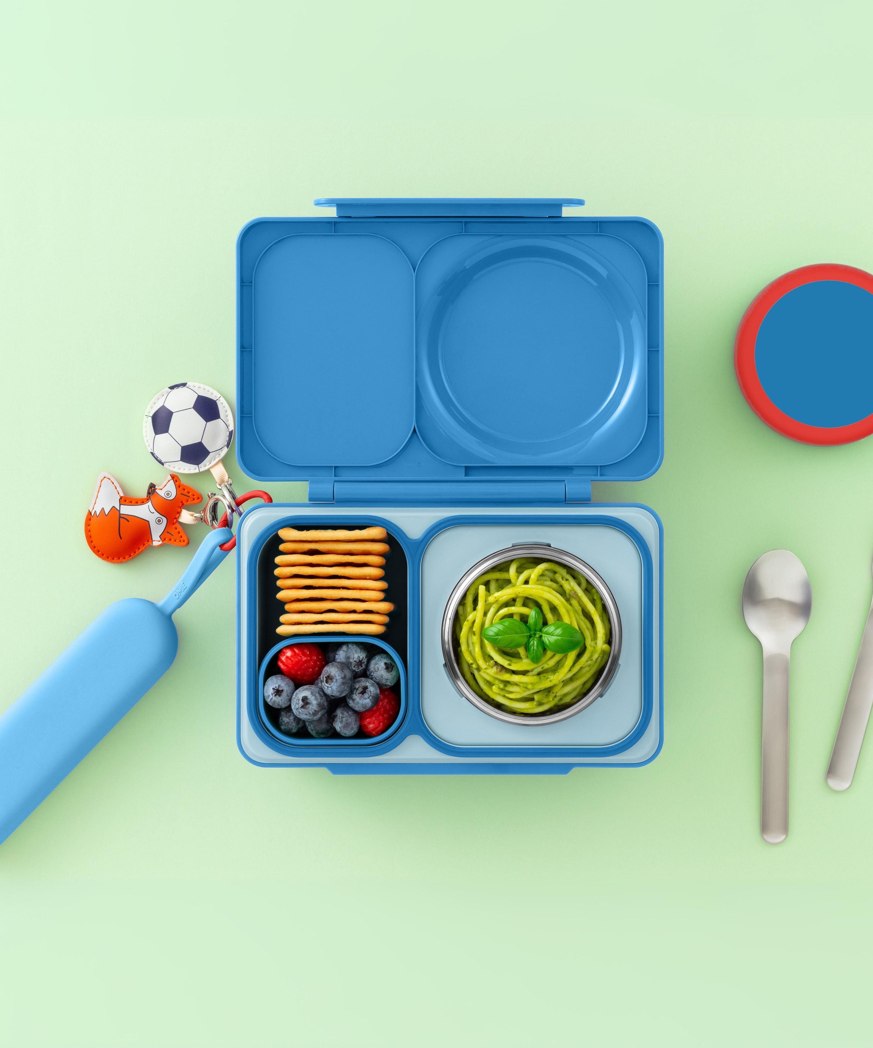 Omiebox - OmiePod UP Azure Silikon Çatal ve Kaşık Seti