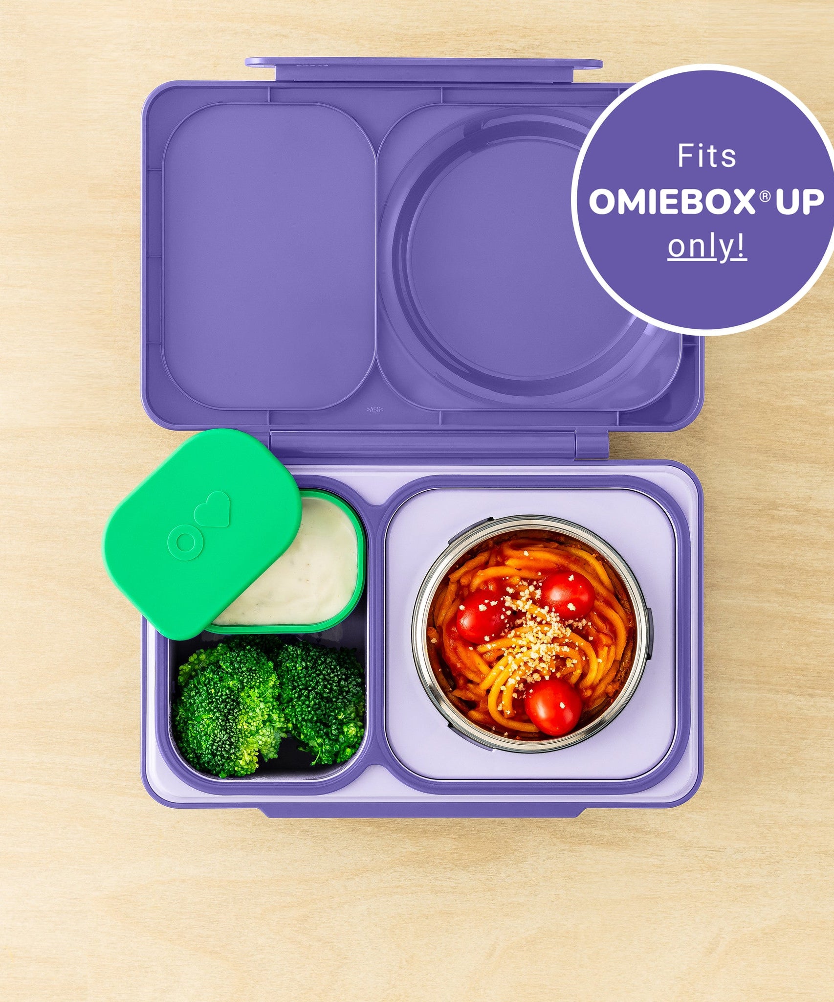Omiebox - UP Bento Kutusu İç Bölme Kapları 2li Mor/Yeşil