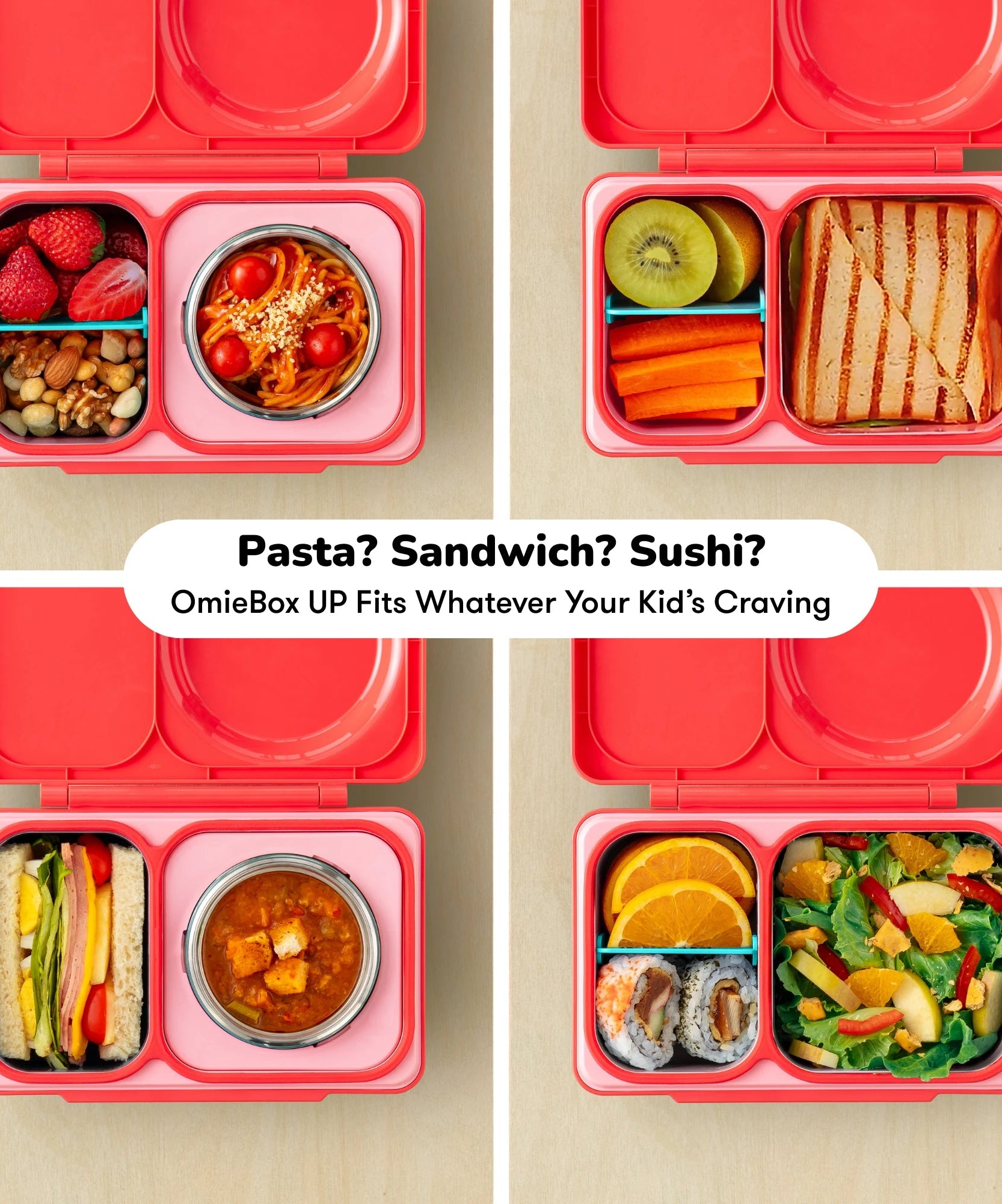 Omiebox - UP Isı Yalıtımlı 2. Nesil Kiraz Pembesi Bento Yemek Kutusu