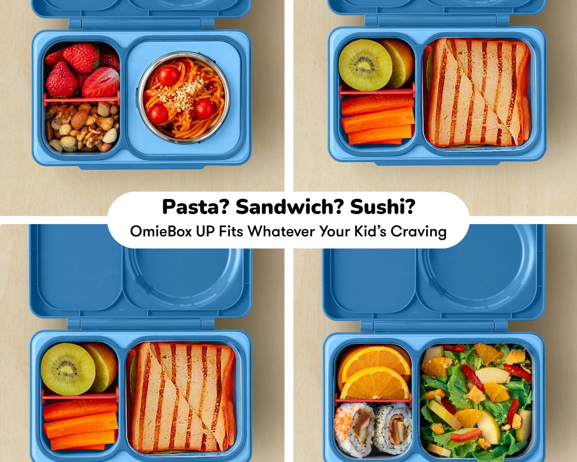 Omiebox - UP Isı Yalıtımlı 2. Nesil Kozmik Mavi Bento Yemek Kutusu