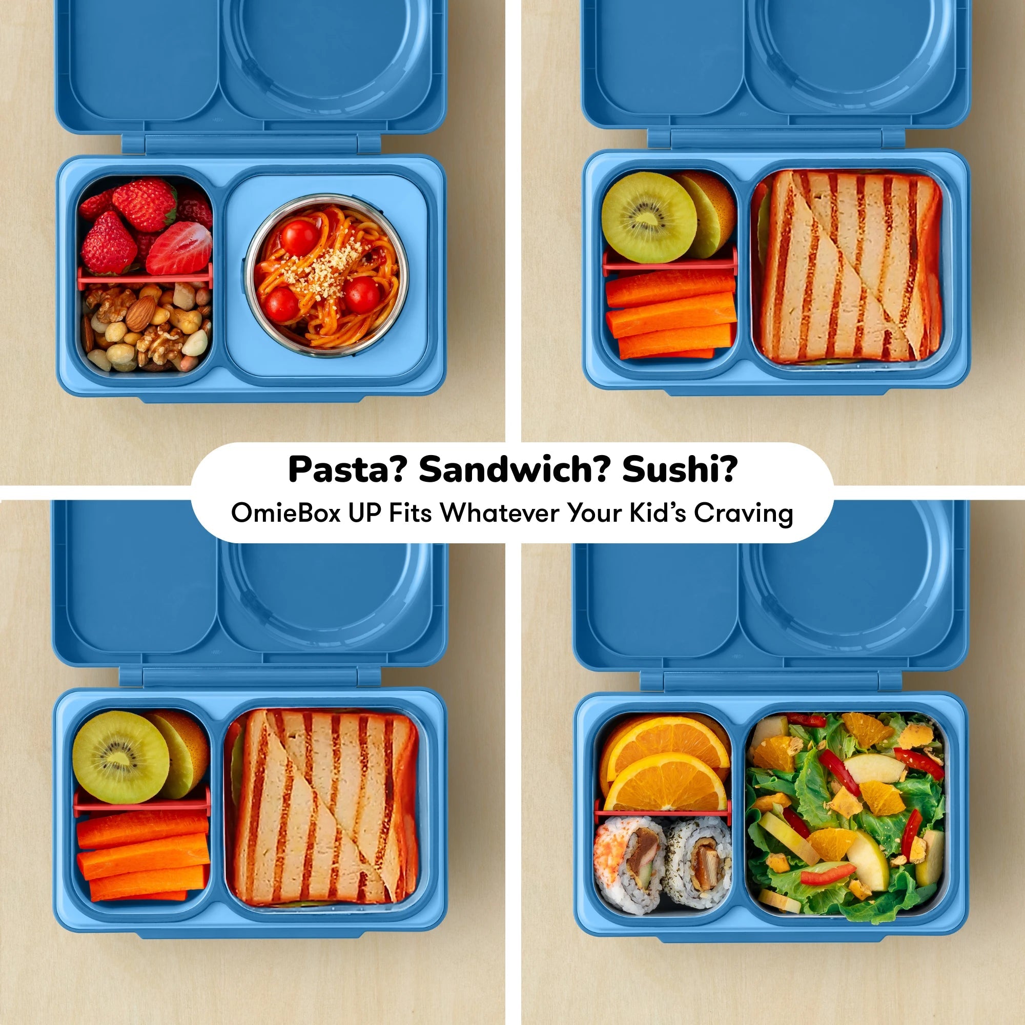 Omiebox - UP Isı Yalıtımlı 2. Nesil Kozmik Mavi Bento Yemek Kutusu
