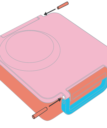 Omiebox - Yedek Parçası: Lila Moru Mandal ve Menteşe Pimi 1 Adet