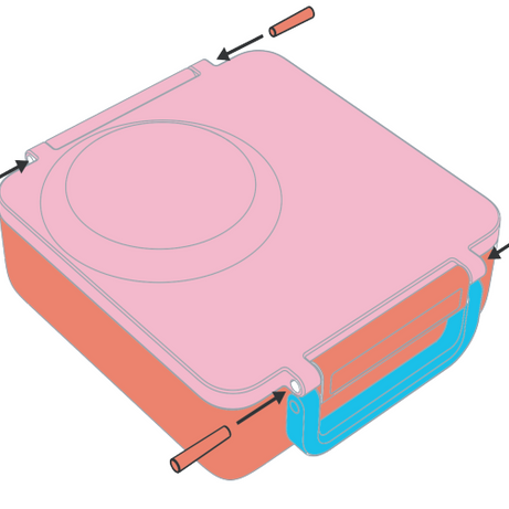 Omiebox - Yedek Parçası: Açık Mavi Mandal ve Menteşe Pimi 1 Adet