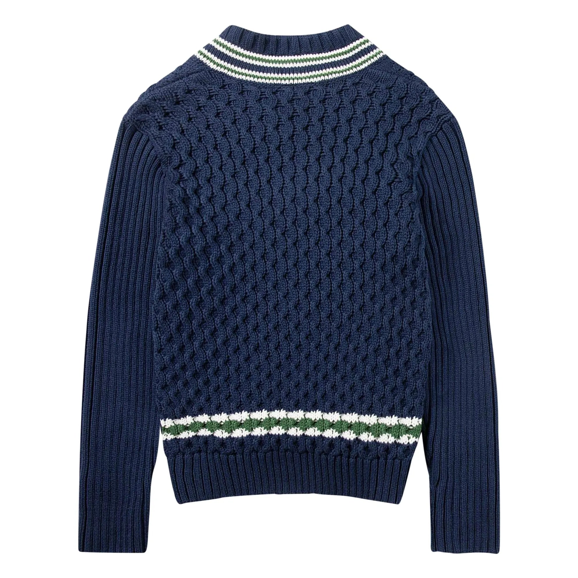 Lacoste - Kabelpullover aus Bio-Baumwolle | Marineblau