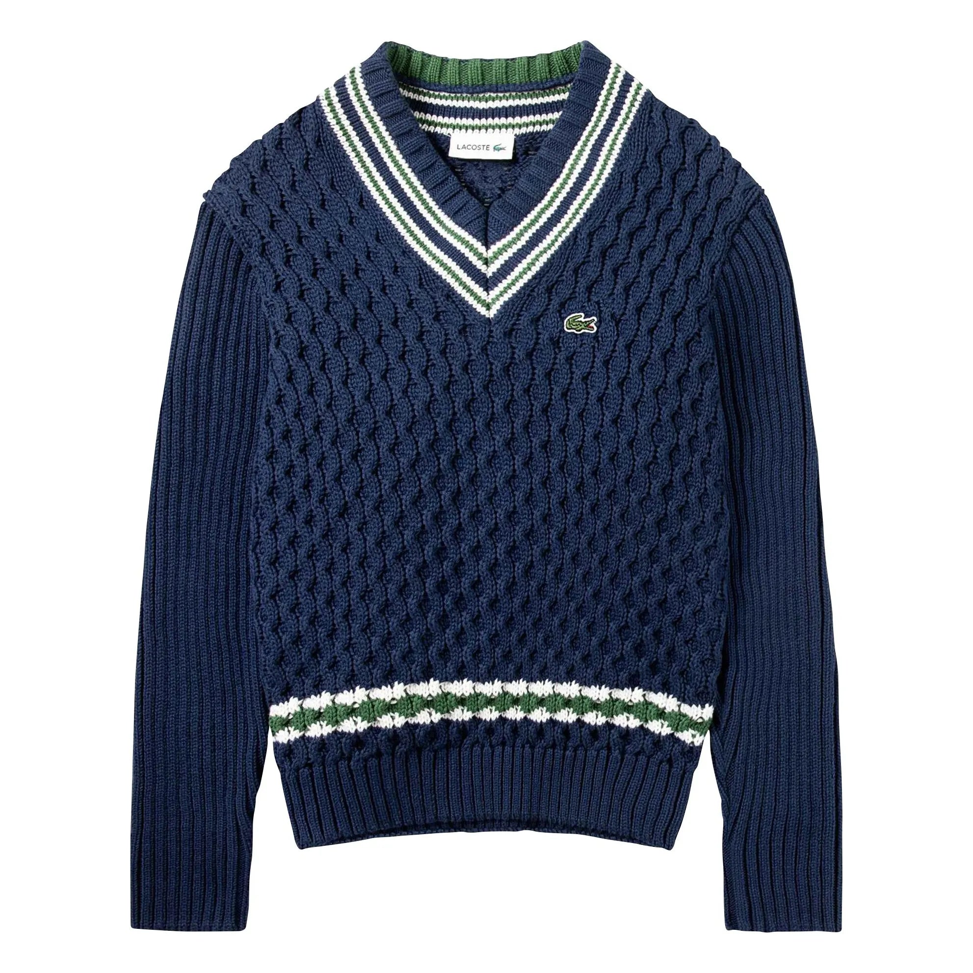 Lacoste - Kabelpullover aus Bio-Baumwolle | Marineblau
