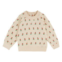 Emile et Ida - Bio-Baumwoll-Sweatshirt mit Blumenmuster | Ecru