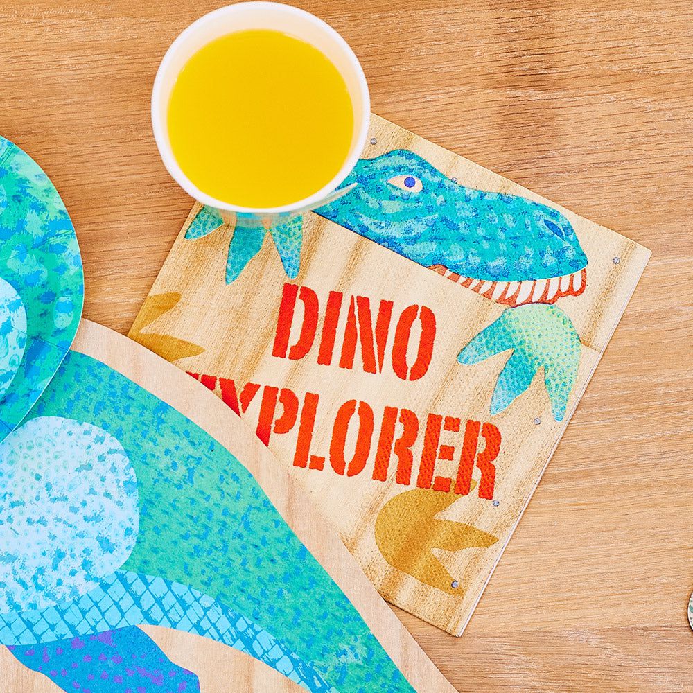 Party Pieces - Entdecker Dino 16er-Pack Servietten