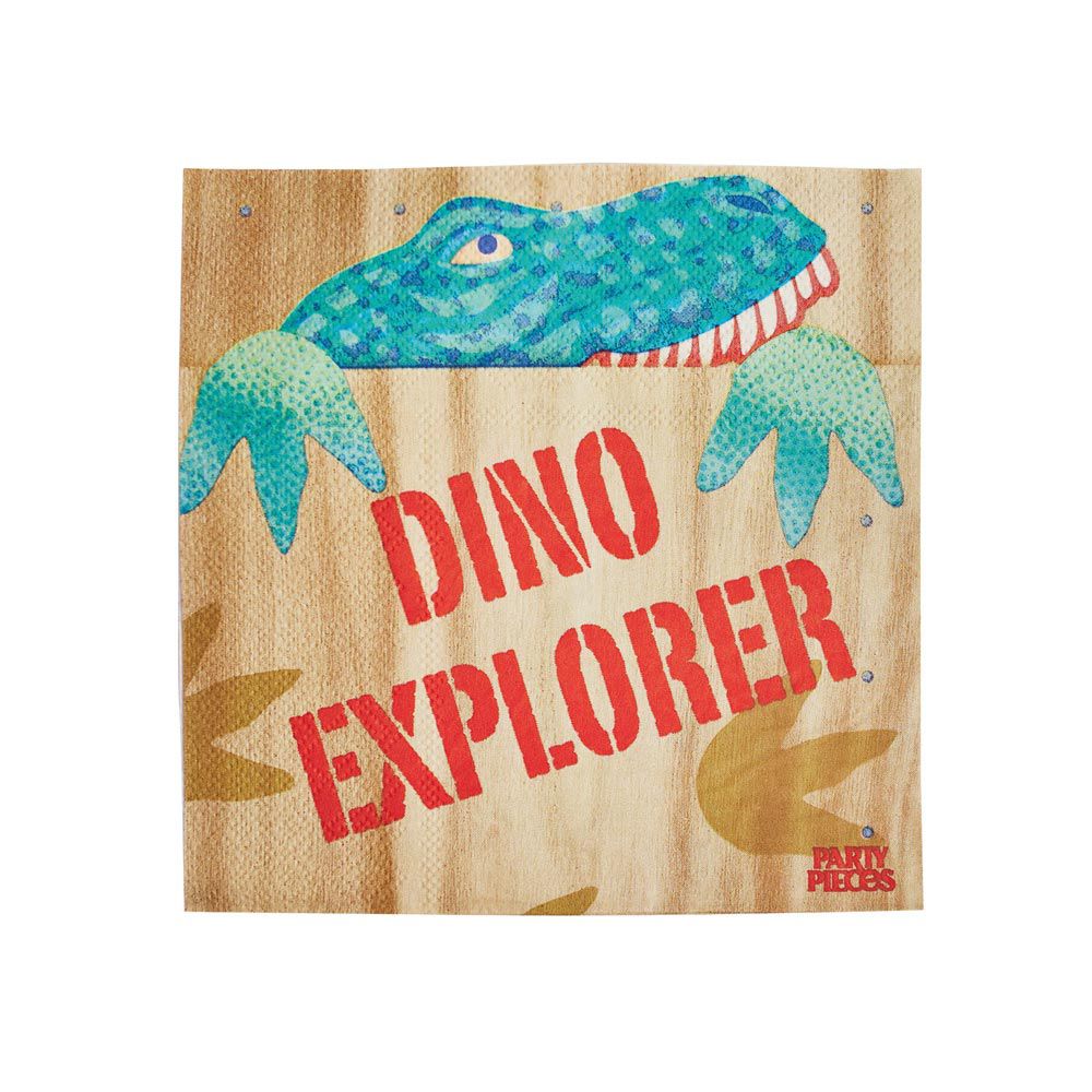 Party Pieces - Entdecker Dino 16er-Pack Servietten