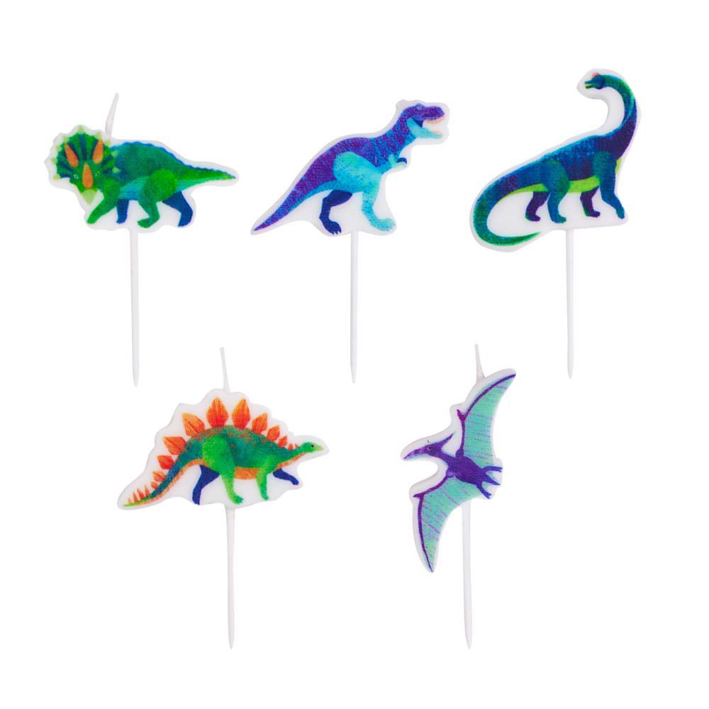 Party Pieces - Entdecker Dino 5er Partykerzen