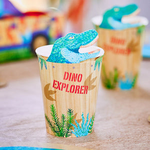 Party Pieces - Kaşif Dino 8er Party Pappbecher
