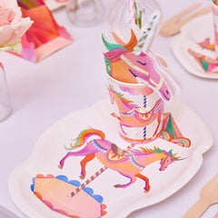 Party Pieces - Einhorn 8er Partyteller aus Pappe