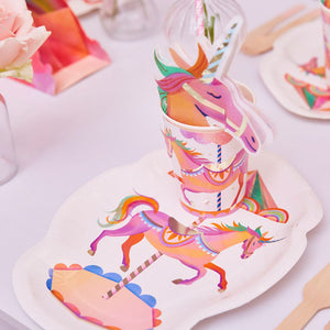 Party Pieces - Einhorn 8er Partyteller aus Pappe