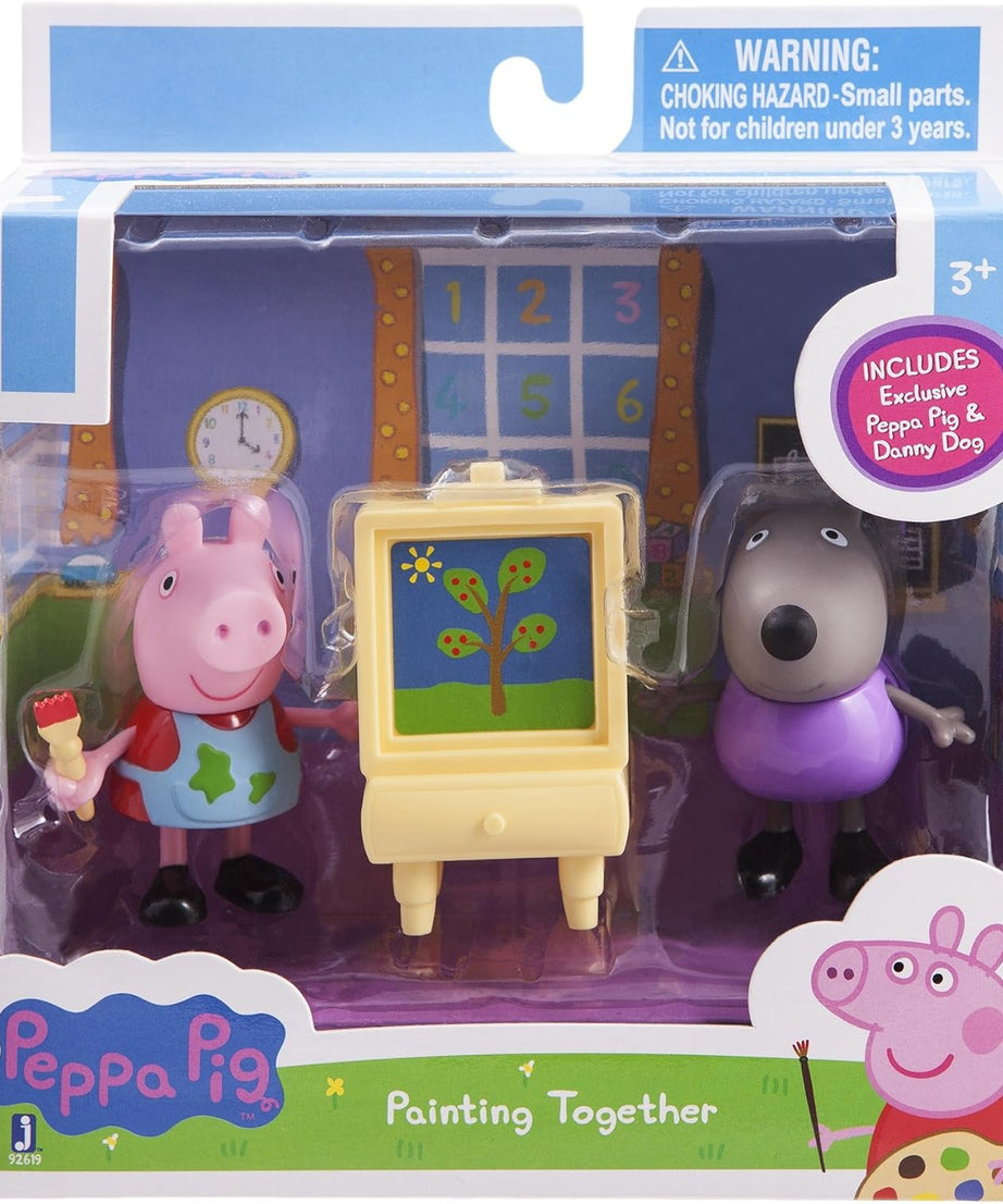Peppa Pig - Peppa & Danny Köpek Resim Yapıyor Figür Oyuncak Seti