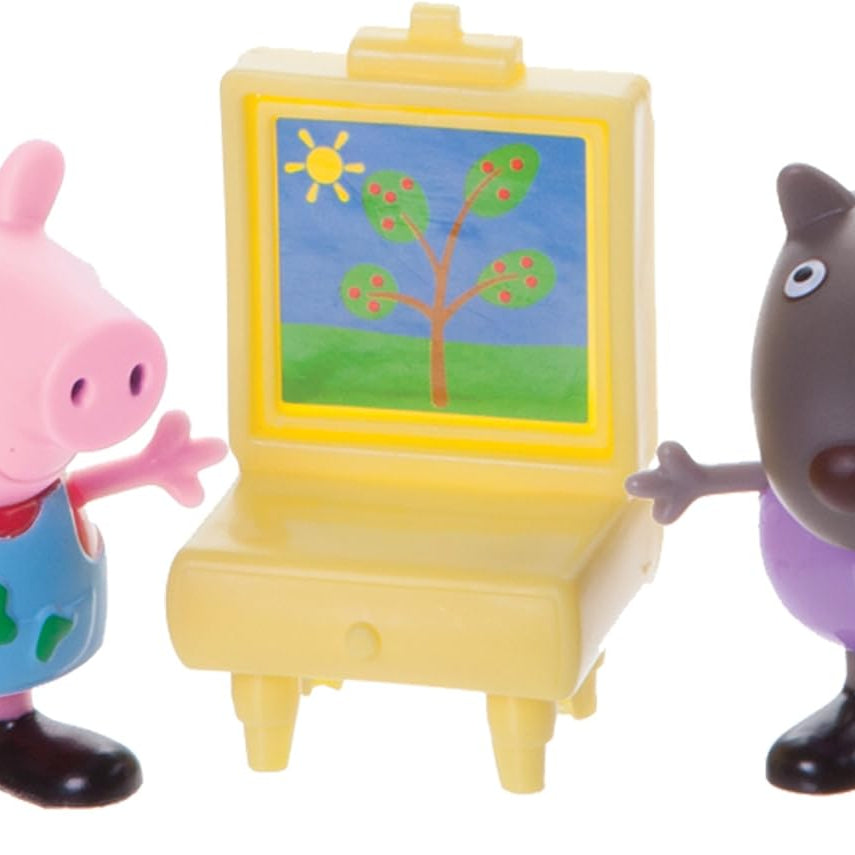 Peppa Pig - Peppa & Danny Köpek Resim Yapıyor Figür Oyuncak Seti