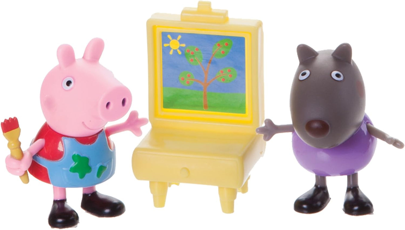 Peppa Pig - Peppa & Danny Köpek Resim Yapıyor Figür Oyuncak Seti