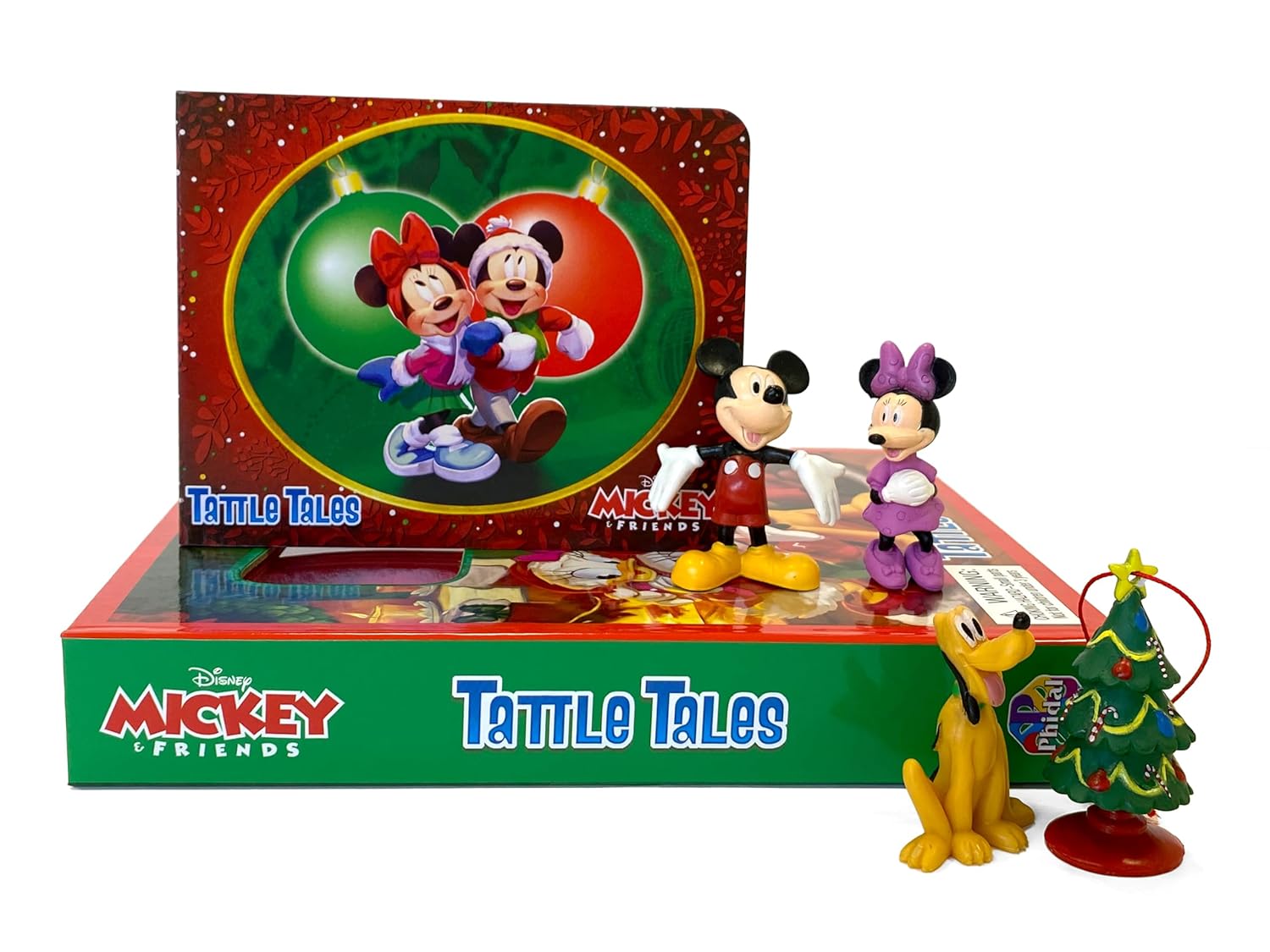 Phidal - Mickey ve Arkadaşları Noel Eğlencesi Figür Oyuncaklı İngilizce Aktivite ve Hikaye Kitabı