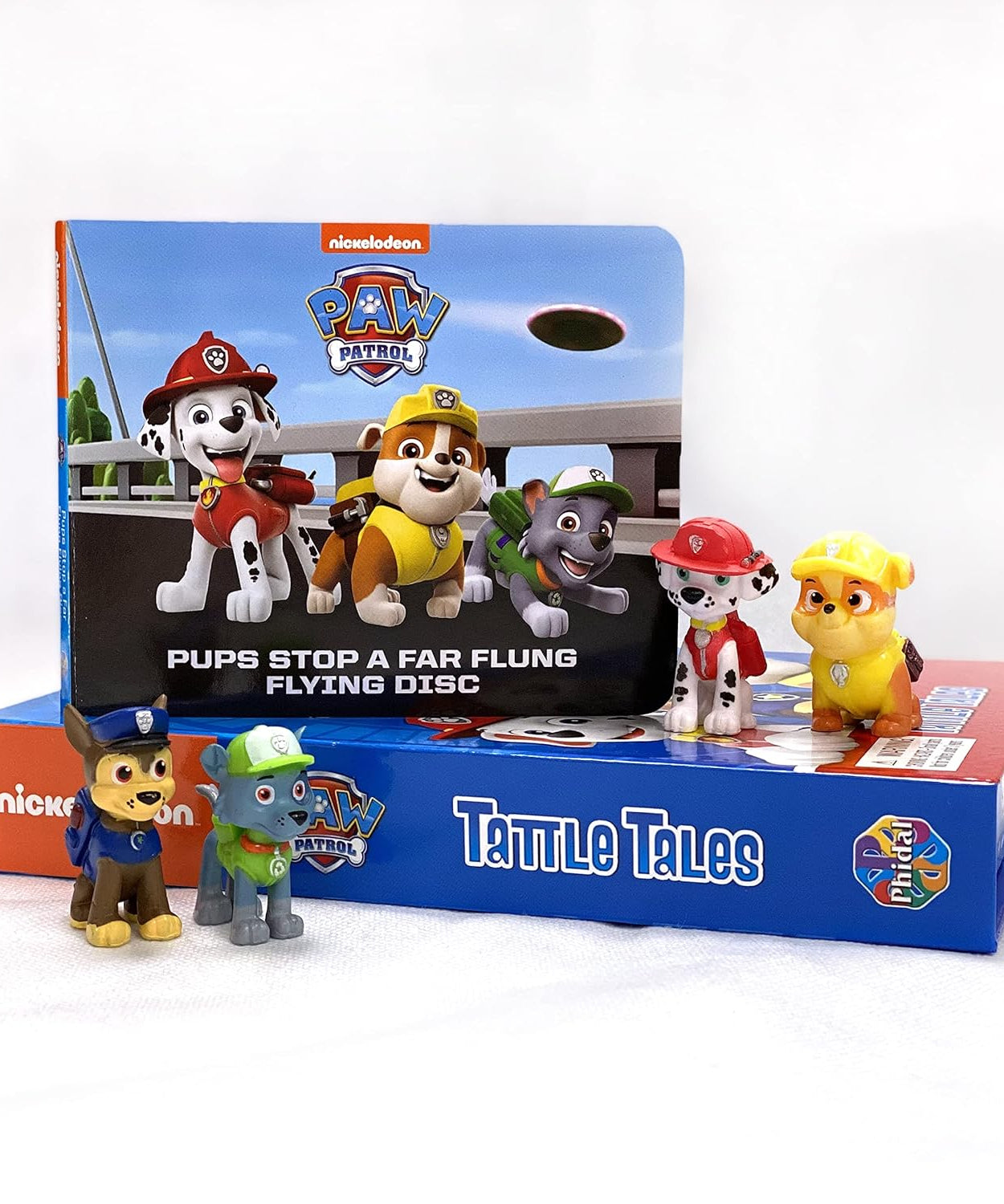 Phidal - Paw Patrol Tattle Tales Figuren-Spielzeug Englisches Aktivitäts- und Geschichtenbuch