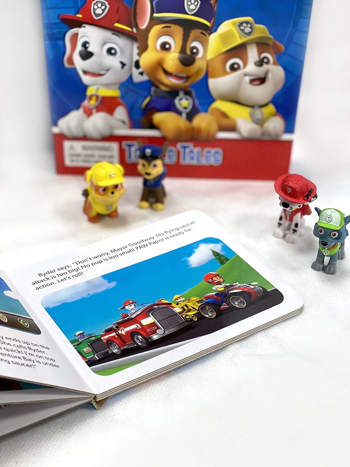 Phidal - Paw Patrol Tattle Tales Figuren-Spielzeug Englisches Aktivitäts- und Geschichtenbuch
