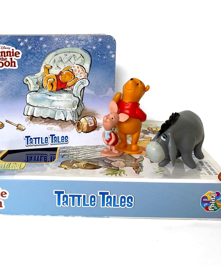 Phidal - Winnie Puuh Tattle Tales Figuren-Spielzeug Englisches Aktivitäts- und Geschichtenbuch