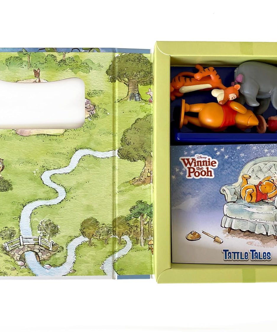 Phidal - Winnie Puuh Tattle Tales Figuren-Spielzeug Englisches Aktivitäts- und Geschichtenbuch