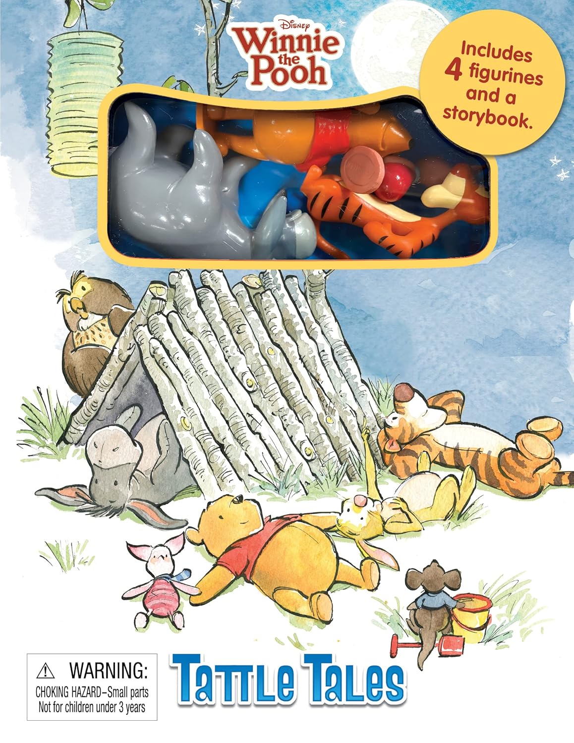 Phidal - Winnie Puuh Tattle Tales Figuren-Spielzeug Englisches Aktivitäts- und Geschichtenbuch