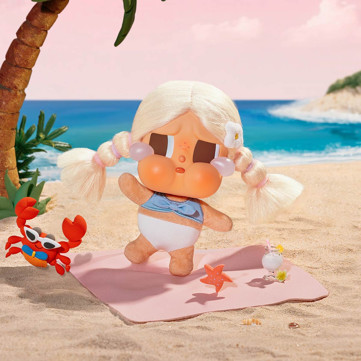Pop Mart - Original Crybaby Vacation Mode On Serie Vinyl Plüsch Puppe Überraschungs-Blindpack