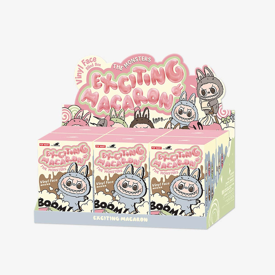 Pop Mart - Original Labubu DIE MONSTER: Aufregendes Macaron Vinyl Plüschpuppe Überraschung Blindpaket