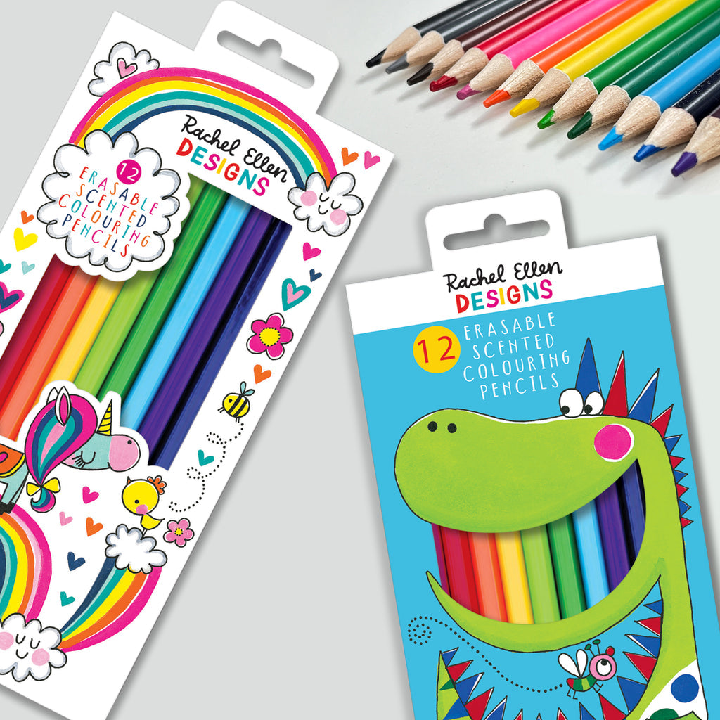 Rachel Ellen - Dinosaur Duftende und Radierbare Buntstift Set