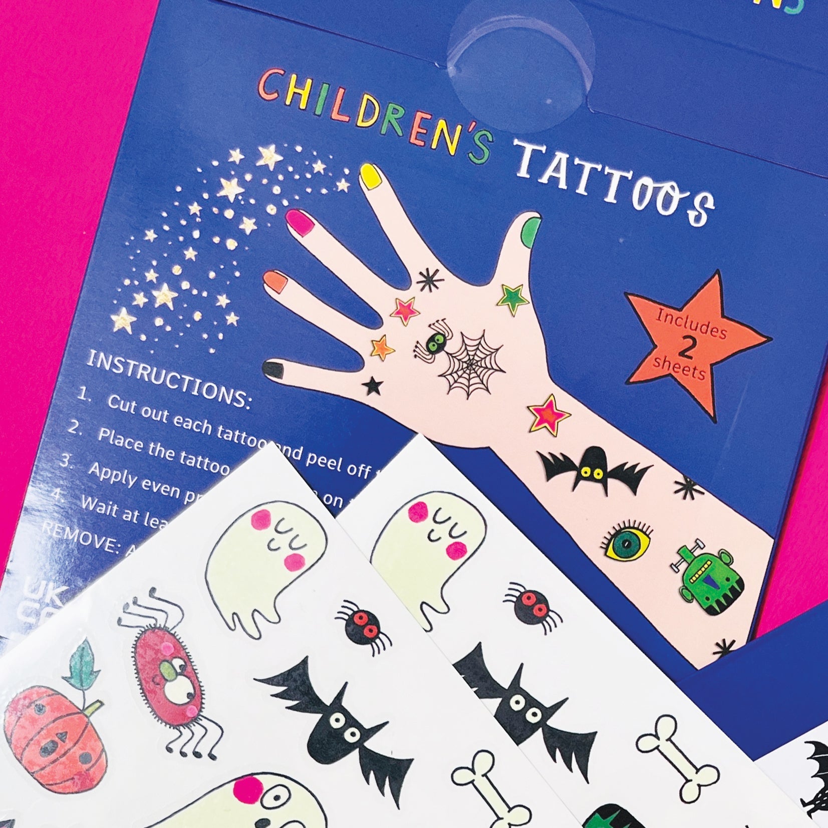 Rachel Ellen - Spooky Halloween Temporäre Tattoos für Kinder