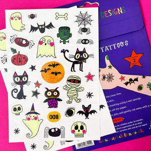 Rachel Ellen - Spooky Halloween Temporäre Tattoos für Kinder
