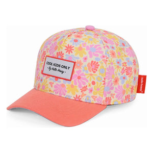 Hello Hossy - Retro Flowers Sonnenhut mit gebogenem Schirm | Rosa