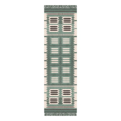 Layered - Röllakan Hilma Wollflur Teppich | Grün