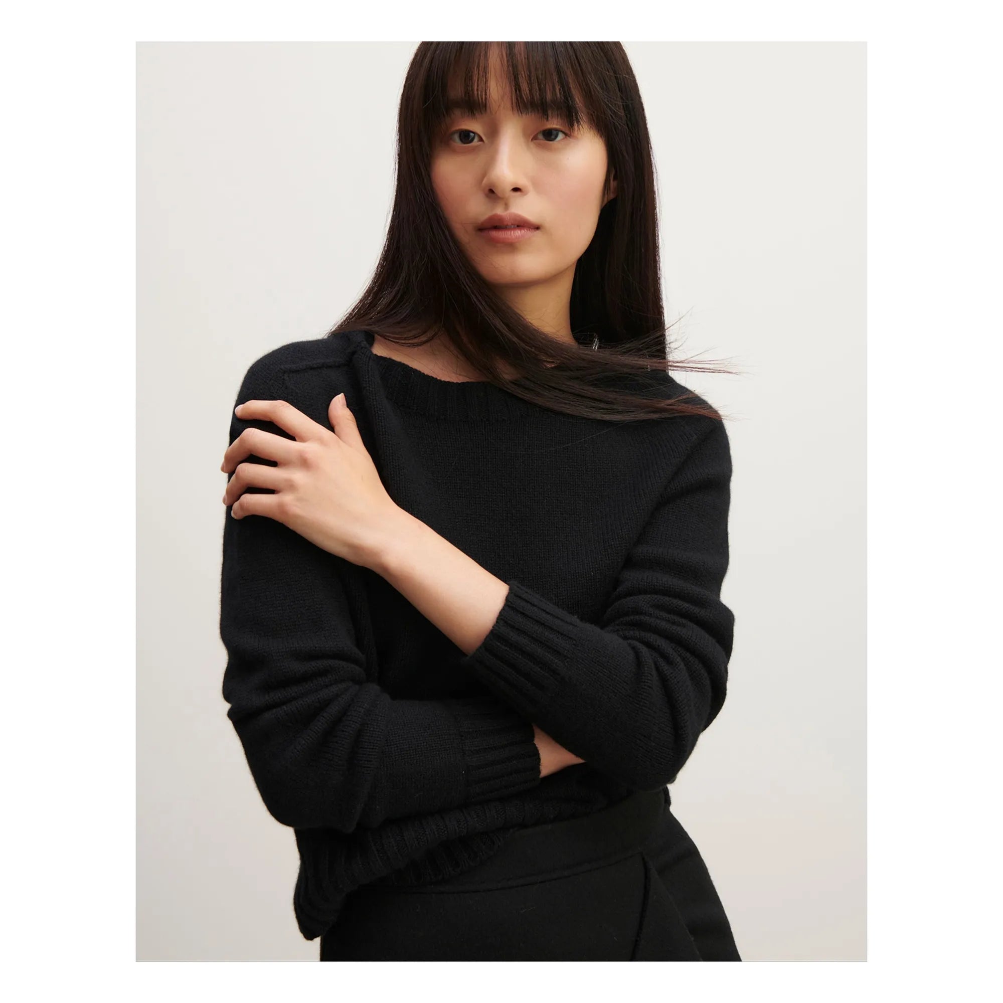 Bompard - Rundhals-Pullover, Dolmanärmel, Kaschmir | Schwarz