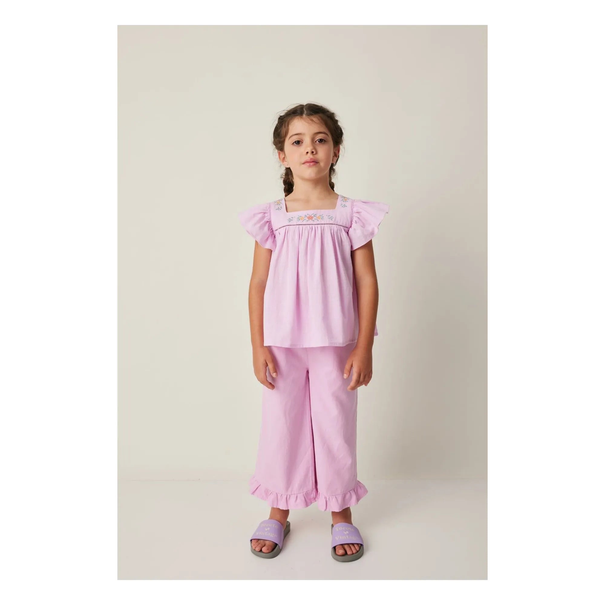 Tocoto Vintage - Rüschenbestickte Bluse | Lila