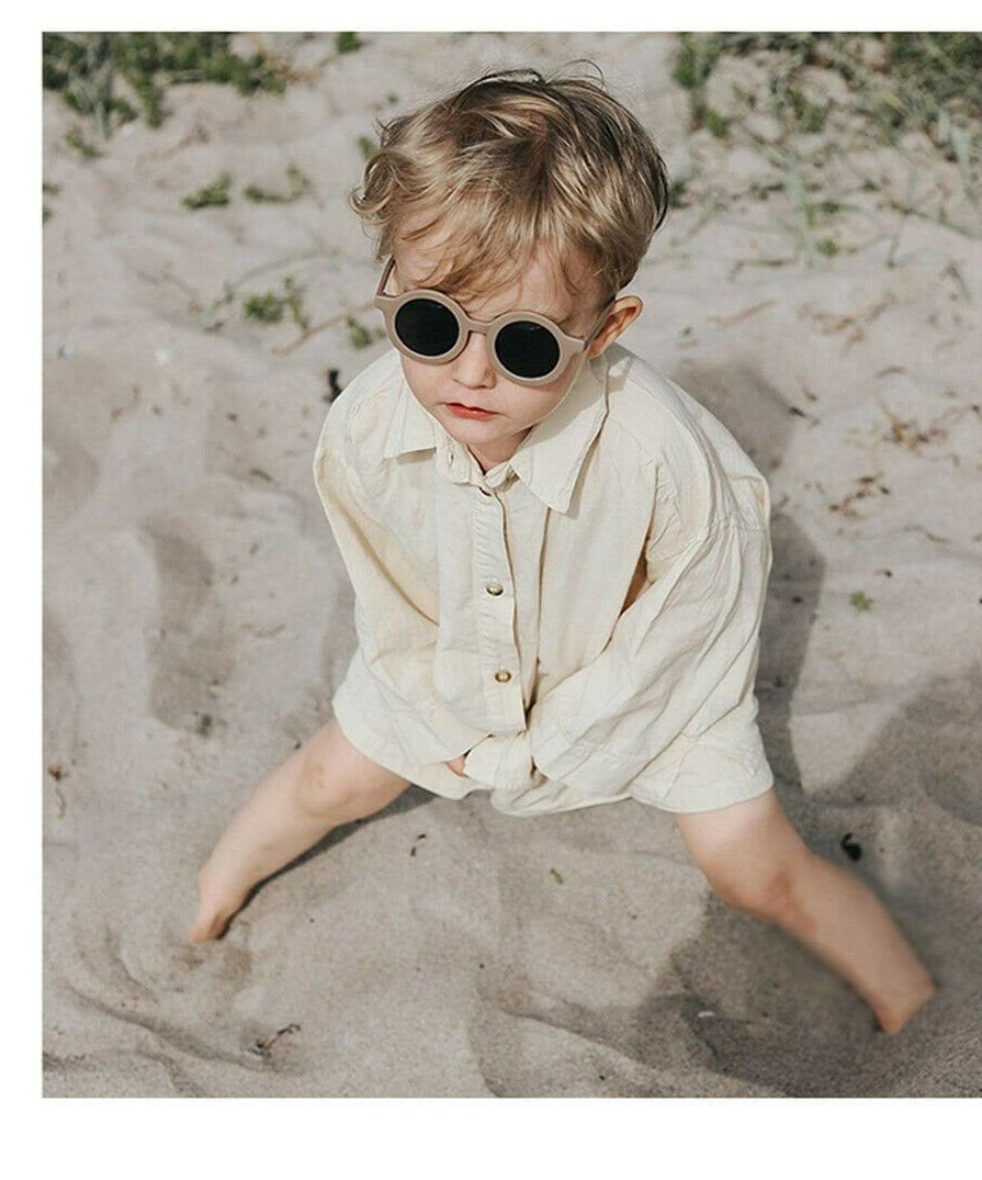 Dinossi - Sürdürülebilir Çocuk Güneş Gözlüğü Yuvarlak Model - Kahverengi-Dinossi