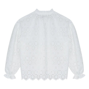 the new society - Sakura Englisch Bestickte Bluse | Weiß